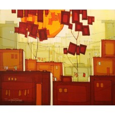 Salman Farooqi, 30 x 36 Inch, Acrylic on Canvas, Cityscape Painting-AC-SF-150