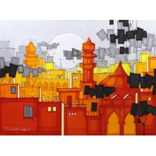 Salman Farooqi, 36 x 48 Inch, Acrylic on Canvas, Cityscape Painting, AC-SF-230