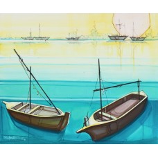 Salman Farooqi, Acrylic on Canvas, 30 x 36 Inch, Seascape Painting, AC-SF-038
