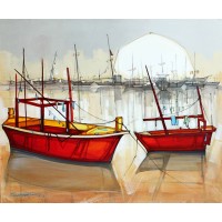 Salman Farooqi, Acrylic on Canvas, 30 x 36 Inch, Seascape Painting, AC-SF-042