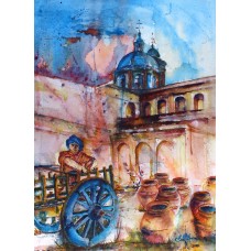 Samina Mumtaz, 22 x 28, Watercolor on Paper, Cityscape Painting, AC-SMU-009
