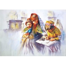 Sana Ullah, 22 x 36 Inch, Watercolor on Paper, Figurative Painting, AC-SNULAH-002