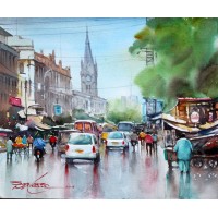 Sarfraz Musawir, Watercolor on Paper, 13x15 Inch, Cityscape Painting, AC-SAR-064