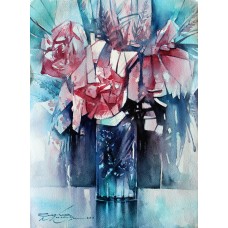 Sarfraz Musawir, Watercolor on Paper, 11x15 Inch, Floral Painting, AC-SAR-066