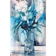 Sarfraz Musawir, Watercolor on Paper, 11x15 Inch, Floral Painting, AC-SAR-069