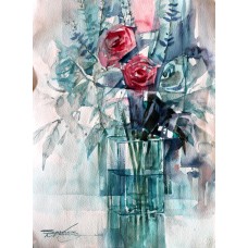 Sarfraz Musawir, Watercolor on Paper, 11x15 Inch, Floral Painting, AC-SAR-071