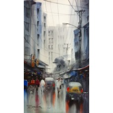 Sarfraz Musawir, Watercolor on Paper, 9x15 Inch, Cityscape Painting, AC-SAR-076