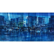 Sarfraz Musawir, 12 x 22 inch,  Watercolor on Paper,  Cityscape Painting, AC-SAR-011