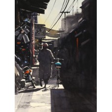 Sarfraz Musawir, 11 x 15 Inch, Watercolor on Paper, Cityscape Painting, AC-SAR-132