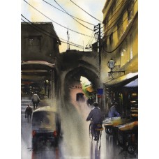 Sarfraz Musawir, 11 x 15 Inch, Watercolor on Paper, Cityscape Painting, AC-SAR-135