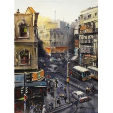 Sarfraz Musawir, 11 x 15 Inch, Watercolor on Paper, Cityscape Painting, AC-SAR-136