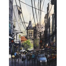 Sarfraz Musawir, 11 x 15 Inch, Watercolor on Paper, Cityscape Painting, AC-SAR-139