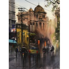 Sarfraz Musawir, 11 x 15 Inch, Watercolor on Paper, Cityscape Painting, AC-SAR-141