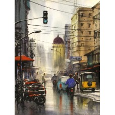 Sarfraz Musawir, 11 x 15 Inch, Watercolor on Paper, Cityscape Painting, AC-SAR-144