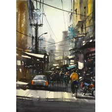 Sarfraz Musawir, 11 x 15 Inch, Watercolor on Paper, Cityscape Painting, AC-SAR-147