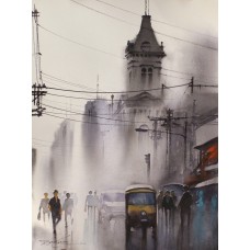 Sarfraz Musawir, 11 x 15 Inch, Watercolor on Paper, Cityscape Painting, AC-SAR-150