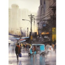 Sarfraz Musawir, 11 x 15 Inch, Watercolor on Paper, Cityscape Painting, AC-SAR-156