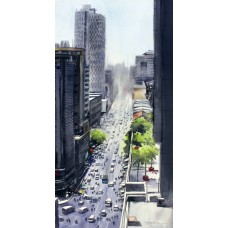 Sarfraz Musawir, 30 x 15 Inch, Watercolor on Paper, Cityscape Painting, AC-SAR-138