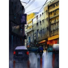 Sarfraz Musawir, Kharadar Karachi, 11 x 15 Inch, Watercolor on Paper, Cityscape Painting, AC-SAR-120