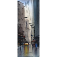 Sarfraz Musawir,11 x 30 Inch, Watercolor on Paper, Cityscape Painting, AC-SAR-103