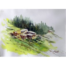 Shaima umer, 11 x 15 Inch, Water Color on Paper, Landscape Painting, AC-SHA-001