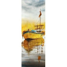 Shaima Umer, 8 x 21 Inch, Water Color on Paper, Seascape Painting, AC-SHA-054