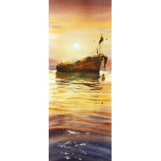 Shaima Umer, 8 x 21 Inch, Water Color on Paper, Seascape Painting, AC-SHA-055