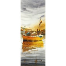 Shaima Umer, 8 x 21 Inch, Water Color on Paper, Seascape Painting, AC-SHA-057