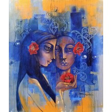 Shaista Momin, Untitled, 32 x 38 Inch, Acrylic on Canvas, Figurative Painting, AC-SHM-029