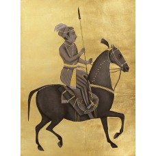 Shamsuddin Tanwri, 21 x 29 Inch, Graphite Gold and Silver Leaf on Paper, Figurative Painting, AC-SUT-045