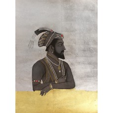 Shamsuddin Tanwri, 21 x 29 Inch, Graphite Gold and Silver Leaf on Paper, Figurative Painting, AC-SUT-054