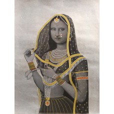 Shamsuddin Tanwri, 21 x 29 Inch, Graphite Gold and Silver Leaf on Paper, Figurative Painting, AC-SUT-028