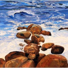 Shazia Munir, 18 x 18 Inch, Oil on Canvas, Seascape Painting, AC-SZR-004