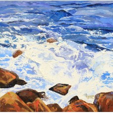 Shazia Munir, 18 x 18 Inch, Oil on Canvas, Seascape Painting, AC-SZR-010