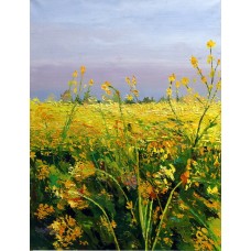 Shazia Munir, Mystic Yellow, 24 x 18 Inch, Oil on Canvas, Landscape Painting, AC-SZR-002
