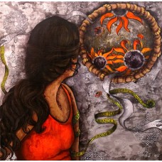 Shazia Salman, Reminisce I, 42 x 42 Inch, Acrylics on Canvas, Surrealistic Painting, AC-SAZ-033