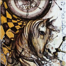 Shazia Salman, 36 x 36 Inch, Acrylics on Canvas, Horse Chess Painting, AC-SAZ-011