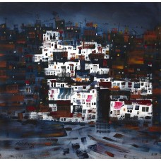 Shuja Mirza, 24 x 24 Inch, Acrylic on Canvas, Cityscape Painting, AC-SJM-012