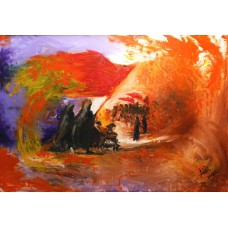 Syed Ali Haider Rizvi, Spiritual Walk III, 24 x 36 Inch, Oil on Canvas, Figurative Painting, AC-SAHR-003