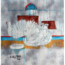 Syed Ali Shah, 24 x 24 inch, Mixed Media on Canvas,  Figurative Painting, AC-SAS-004