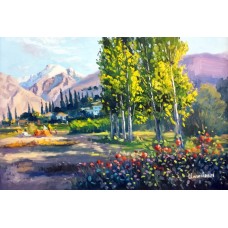 Tahir Bilal Ummi, 24 x 36 Inch, Oil on Canvas, Landscape Painting, AC-TBL-060