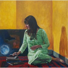 Tanweer Farooqi, Lams, 36 x 36 Inch, Oil on Canvas, Figurative Painting, AC-TF-010