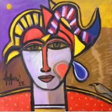 Wahab Jaffar, 18 x 18 Inch, Acrylic on Canvas, Figurative Painting, AC-WJF-003