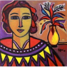 Wahab Jaffar, 18 x 18 Inch, Acrylic on Canvas, Figurative Painting, AC-WJF-012