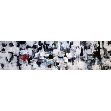 Xandria Noir, 18 x 72 Inch, Acrylic on Canvas, Abstract Painting, AC-XA-029