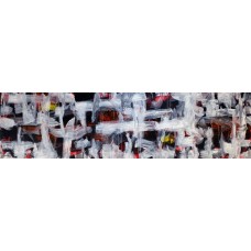 Xandria Noir, 18 x 72 Inch, Acrylic on Canvas, Abstract Painting, AC-XA-030