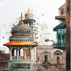 Zahid Ashraf, 12 x 12 Inch, Watercolor on Canvase, Cityscape Painting, AC-ZHA-020