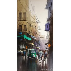 Zahid Ashraf, 12 x 24 Inch, Watercolor on Canvas, Cityscape Painting, AC-ZHA-016