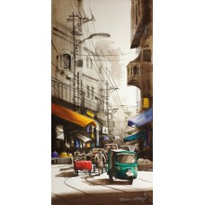 Zahid Ashraf, 12 x 24 Inch, Watercolor on Canvase, Cityscape Painting, AC-ZHA-017