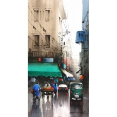 Zahid Ashraf, 12 x 24 Inch, Watercolor on Canvase, Cityscape Painting, AC-ZHA-021